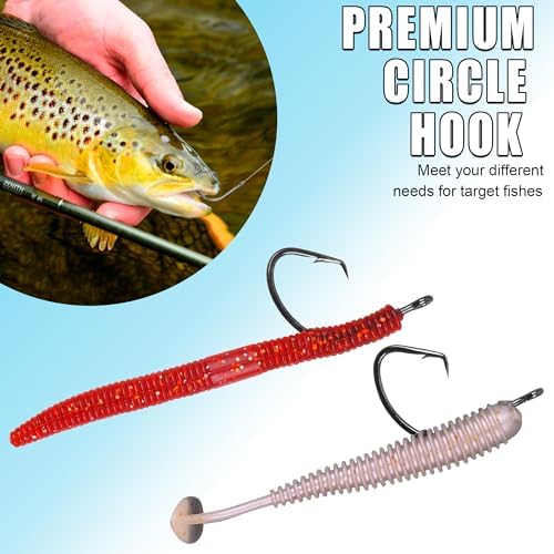 Circle Hooks for Catfish,50pcs/Box Saltwater Fishing Hooks High Carbon Steel Offset Inline Hooks Fishing Tackle for Bass Trout Freshwater - Image 6