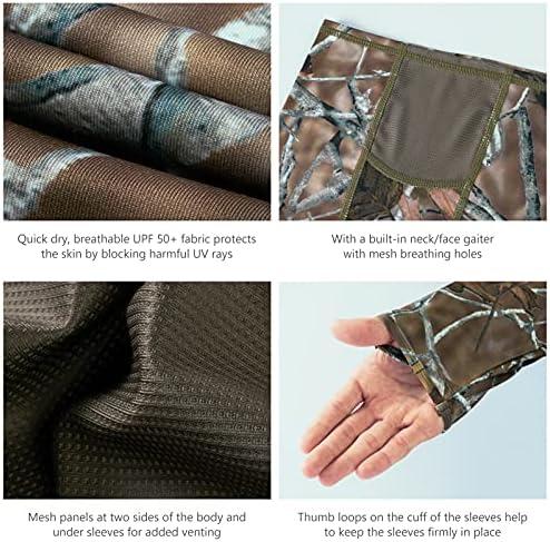 BASSDASH Men's UPF 50+ Camo Long Sleeve Hunting Fishing Hoodie Shirt - Image 6