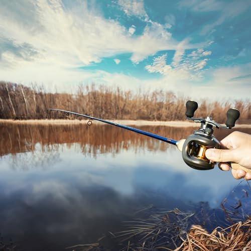 Baitcaster Reel, Fishing Reel, Magnet Braking System, 17.6 LB Max Drag, 7.2:1 and 6.3:1 Gear Ratio - Image 6