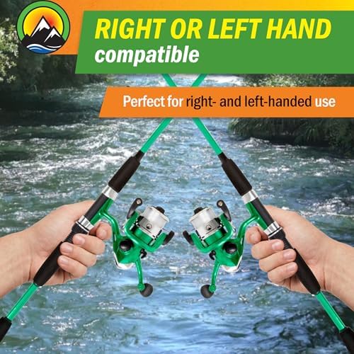 Wakeman Fiberglass Fishing Rod and Reel Combo – 2-Piece 65-Inch Medium Action Spinning Rod Set for Lake Fishing - Image 6