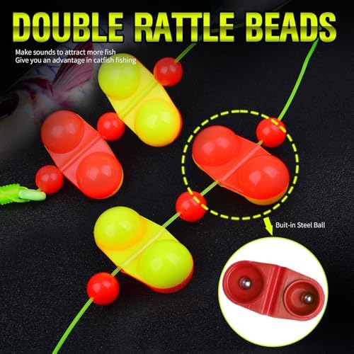 PROBEROS Catfish Fishing Rigs - Bank Fishing Set with 5pcs/Set, 6/0, 8/0, 10/0 Circle Hooks Circle Hooks, High Visibility, Ready to Use Catfish Rigs - Image 6