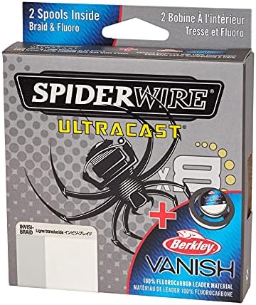 SpiderWire Ultracast Braid Vanish Fluorocarbon Dual Spool, 10lb Translucent Braid with 20lb Clear Fluoro Leader, 164yd | 150m - Image 3