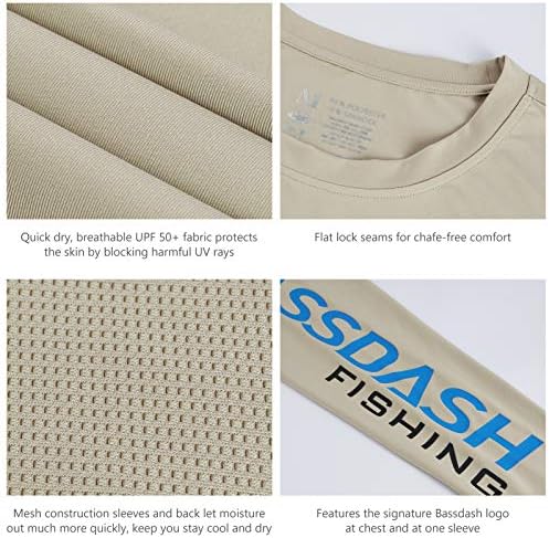 BASSDASH Fishing T Shirts for Men UV Sun Protection UPF 50+ Long Sleeve Tee T-Shirt - Image 4