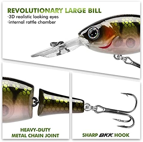TRUSCEND Swimmax Easy Catch Fishing Lures with BKK Hooks, Wiggling, Vibrating, Rattling and Gurgling for More Bite, Heavy-Duty Dyneema Fiber Jointed Swimbaits for Bass, Trout, Walleye, Crappie, Pike - Image 3