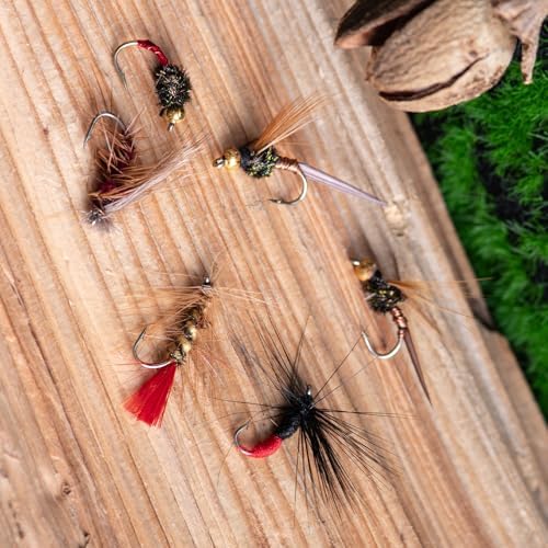 Goture 30pcs Fly Fishing Flies Kit Dry Wet Nymphs Assortment for Trout Bass - Image 6