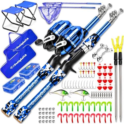 Kids Fishing Pole for Boys, Girls & Youth Age, Toddler Fishing Pole Set Kit by DaddyGoFish