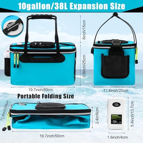 2 Pcs Fishing Bucket and Live Bait Aerator - Image 2