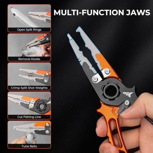 KastKing Ti-Forge Titanium Jaw Fishing Pliers, Freshwater & Saltwater - Image 2