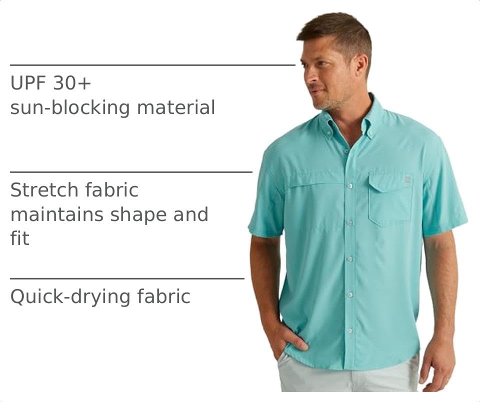 HUK Men's Tide Point Kc Scott Original Artwork Short Sleeve Shirt, Fishing Button Down - Image 4