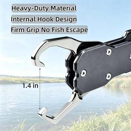 Fish Lip Gripper with Scale，40LB Fish Gripper with 360° Swivel Handle - Image 6