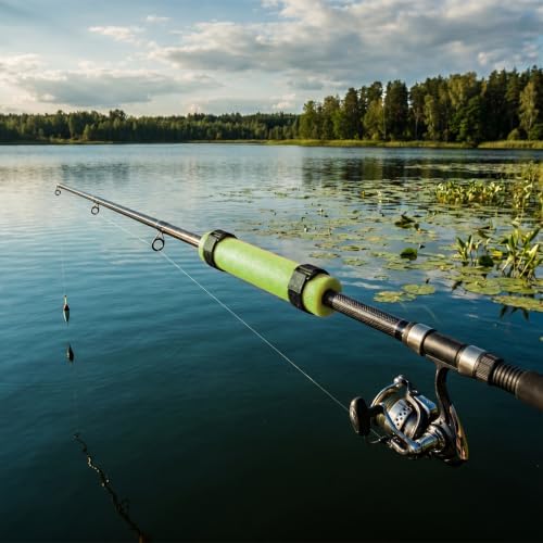 6 Pack Floating Rod Butt Cushion with 12 Fastening Straps, Fishing Rod Floats for Kayaking Floaters Poles Propel Paddle Gear, Fishing Float Tube Accessories, Kayak Accessories for Fishing (Green) - Image 4
