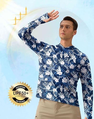 Pudolla Men's Sun Protection Hoodie Shirts UPF 50+ Fishing Hiking Shirt - Image 3