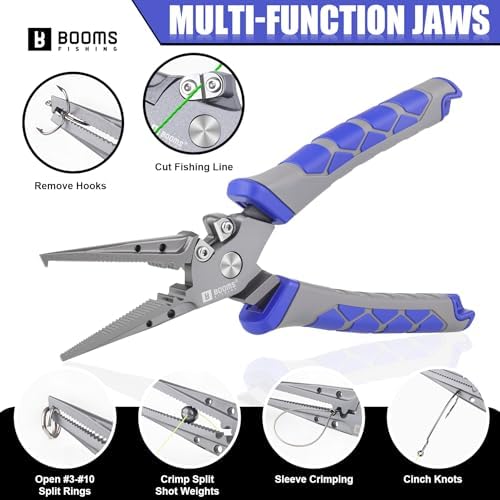 Booms Fishing Pliers Hook Remover: 7.5" Split Ring Pliers and Fish Hook Remover for Saltwater and Freshwater - Braid Line Cutter & Crimper with Lanyard - XW15 Multi-Function Fishing Tool for Angles - Image 4