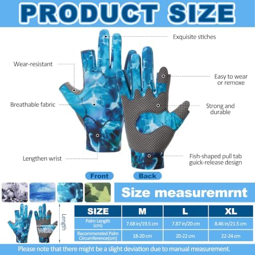 4 Pairs Fingerless Gloves Fishing Gloves, UPF 50+ Breathable, Quick-Drying Sun Protection for Men & Women Anti-Slip for Fishing, Cycling - Image 2