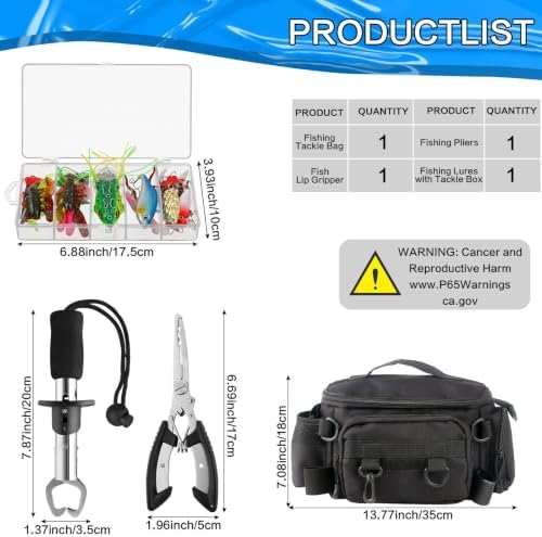 mouhike 113Pcs Fishing Tool Kit, Fishing Bag, Fishing Pliers Hook Remover, Fish Lip Gripper, Fishing Lures Hook Tackle Box, Handheld Digital Scale, Ice Fly Fishing Gear Accessories Set Fishermen Gift - Image 2