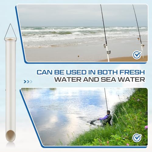DoubleFill Tubular Sand Spikes for Surf Fishing PVC Surf Shore and Beach Fishing Rod Holder Sand Spike for Beaches, Rivers and Sandy Beaches - Image 4