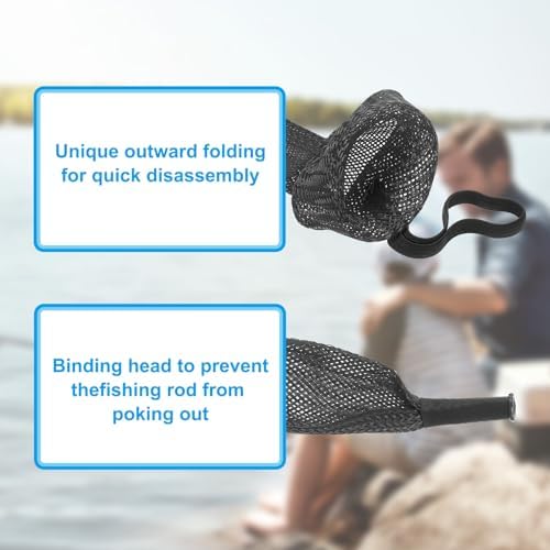 PATIKIL Rod Sock, Fishing Rod Sleeve Cover Braided Mesh Pole Protector Gloves Fishing Tools Pointed End for Spinning Fishing Rod Fly Rod Ice Rod Casting Rod - Image 6