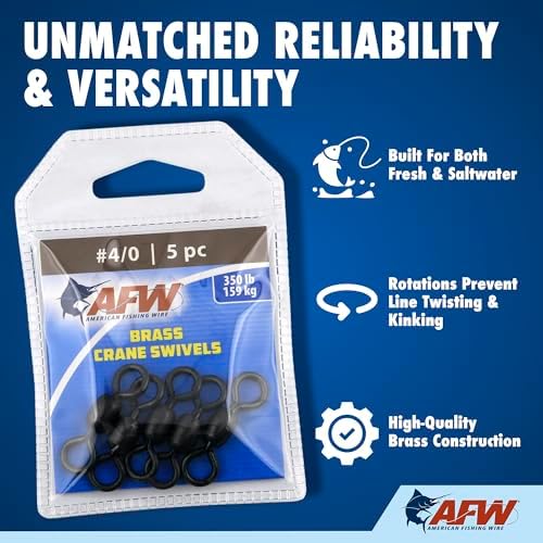 AFW Brass Crane Fishing Swivels Heavy Duty Barrel Tackle - Image 3