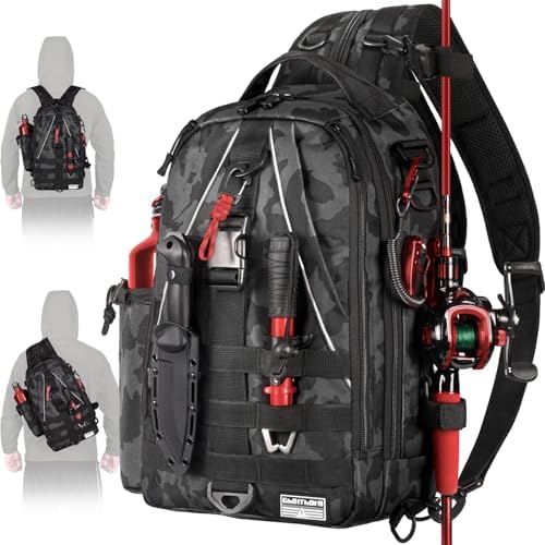 Ghosthorn Fishing Backpack with Rod Holder, Tackle Storage Bag Lightweight by Ghosthorn