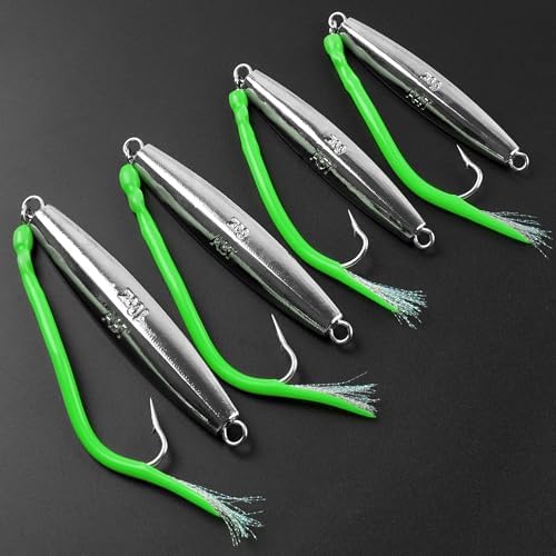 Saltwater Fishing Lures Diamond Jigs,3PCS Flat Metal Casting Jigging Spoon Baits with Teasers J Hooks for Surf Fishing Bluefish Striper Tuna Salmon Freshwater - Image 7