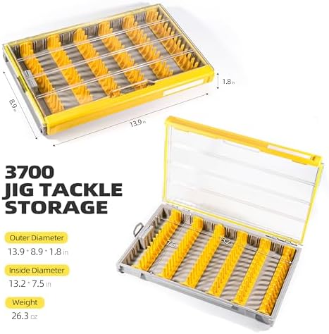 RUNCL 3700 Jig Tackle Storage, Waterproof Floating Lure Storage Box with Adjustable Dividers, Clear Rust-Proof Utility Tray for Terminal Tackle, Hooks and Sinkers - Image 5