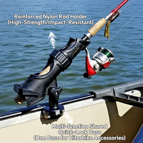 HITORHIKE Fishing Rod Holder Universal Fit Kit Allows for 360-degree Adjustment Kayak Fishing Boat Powerlock Rod Holder - Image 3