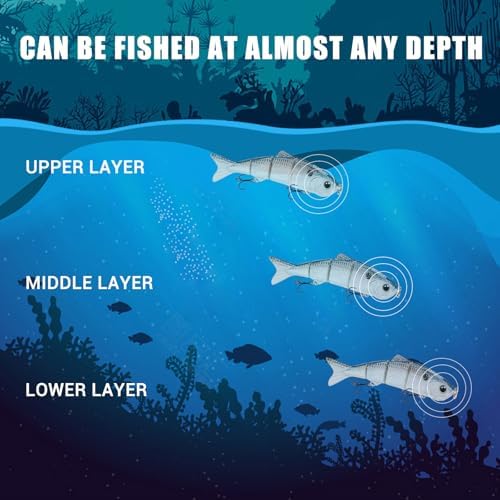TRUSCEND Swimmax Easy Catch Fishing Lures with BKK Hooks, Wiggling, Vibrating, Rattling and Gurgling for More Bites, Heavy-Duty Dyneema Fiber Jointed Swimbaits for Bass, Trout, Crappie, Walleye, Pike - Image 5