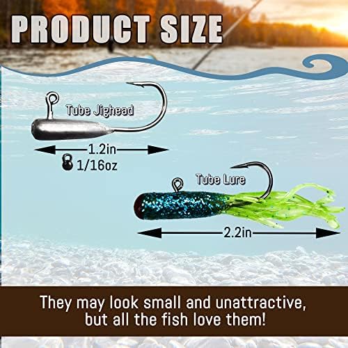 Crappie Tube Lures Jig Heads Soft Plastic Baits Worms Kit - Image 6