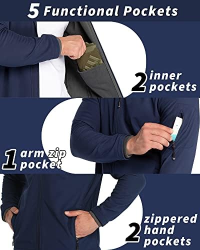 33,000ft Men's Hooded Fleece Lined Rain Shell Jacket Waterproof Lightweight - Image 2