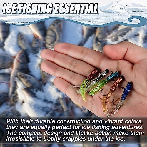 Crappie Tube Lures Jig Heads Soft Plastic Baits Worms Kit - Image 5