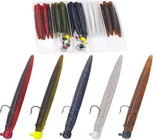 Ned-Rig-Kit-Finesse-Baits-Soft-Plastic-Worms-Fising-Lure for Bass Stick Swimbait Minnow Crawfish Lures Shroom Ned Jig Head Kit by XFISHMAN