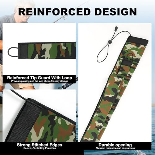 Neoprene Camo Fishing Rod Sleeves,Fishing Pole Sleeves,Fishing Rod Socks - Image 6