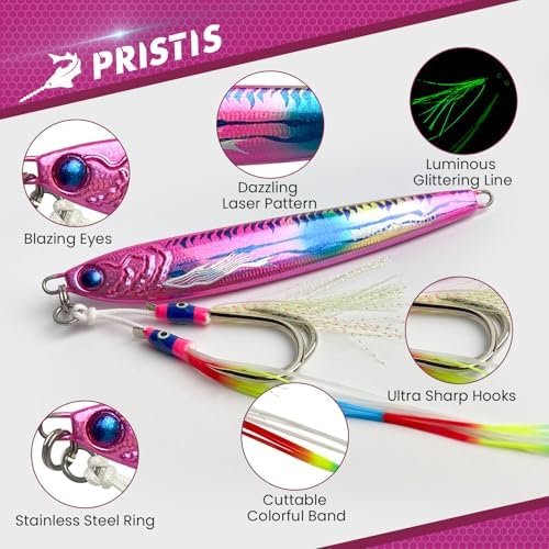 Pristis Angel Wings Vertical Jig, Saltwater Fishing Lure with Sharp Hook - Image 2
