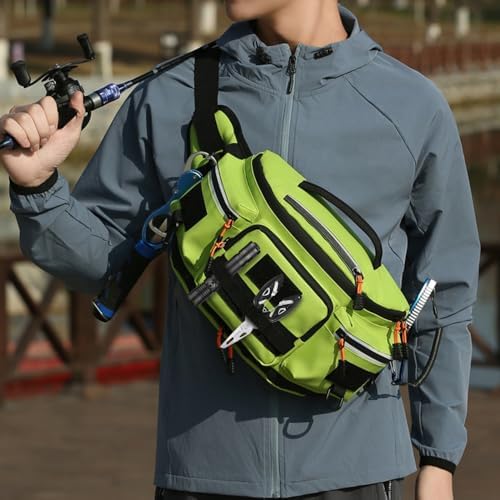 Fishing Tackle Bag, Waterproof Tackle Sling Pack with Adjustable Strap Reflective Fishing Waist Pack for Outdoor Anglers - Image 7