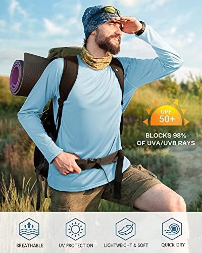 Roadbox Men's UPF 50+ UV Sun Protection Shirts, Long Sleeve Swim Rash Guard - Image 3