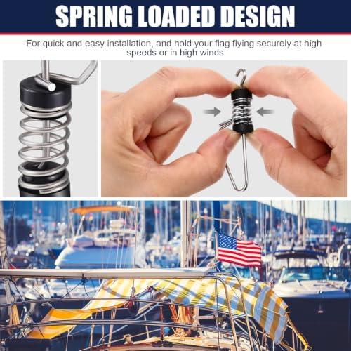 Moxweyeni Stainless Steel Boat Flag Clips for Halyards Outriggers - Image 5