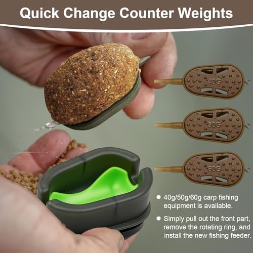DONQL 3PCS Inline Method Feeders Cage Feeder Fishing Carp Fishing - Image 3