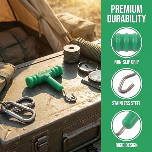 10 Pcs Fishing Knot Puller Set – T-Shape Handle for Carp Rig Construction, Stainless Steel Baiting Tool with Ergonomic Grip (1.97" Length)‌ - Image 4