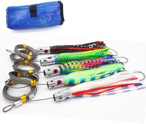 Trolling Tuna Lures,Feather Offshore Saltwater Lures for Dolphin Wahoo by Kunsilane