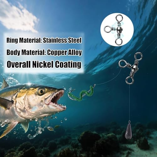 Natufish 3 Way Swivels 25/50Pcs T-Turn Connector for Saltwater - Image 3
