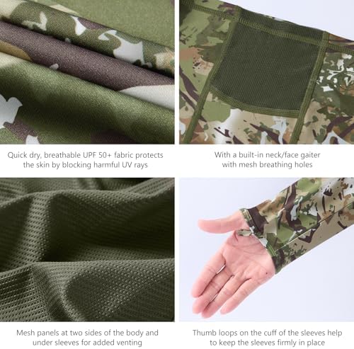 BASSDASH Men's UPF 50+ Camo Long Sleeve Hunting Fishing Hoodie Shirt - Image 5