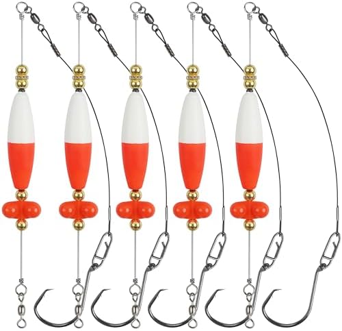 Catfish Rigs Catfish Float Rigs, Catfishing Tackle with Rattles Beads Peg Floats Santee Cooper Rigs for Bank Fishing 6/0 8/0 Circle Hooks by SILANON