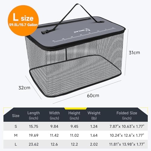 SANLIKE Floating Collapsible Fish Basket Live Minnow Storage Cage - Image 3