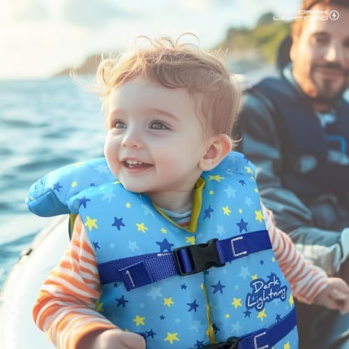 Dark Lightning USCG Approved Infant Life Jacket 0-30 lbs, Toddler Swim Vest and Baby Life Vest for 1-3 Years, 20-30 lbs, Headrest, Leg Strap and Grab Handle - Image 6