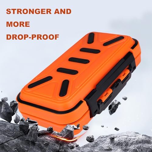 small tackle box, mini waterproof fishing tackle box organizer, double sided ABS plastic organizer box, travel storage containers for (M orange) - Image 3