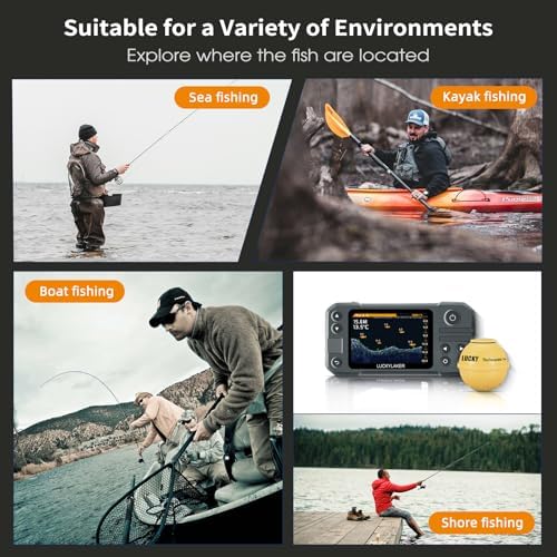 LUCKY Wireless Kayak Fish Depth Finder Handheld Portable Fish Finders Transducer Bass Fishing Sonar Sensor Mount with Floating Plate for Boats MT-202PLUS - Image 7
