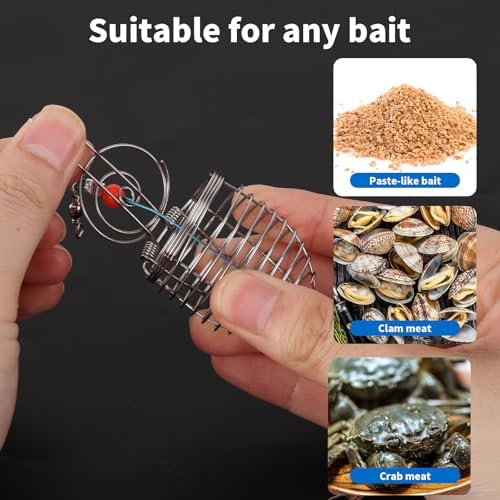 10pcs Fishing Bait Cage, Stainless Steel Chum Basket Rig for Carp Catfish - Image 6