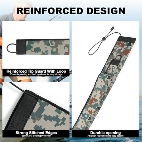 Neoprene Camo Fishing Rod Sleeves,Fishing Pole Sleeves,Fishing Rod Socks - Image 5