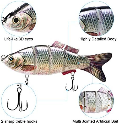 TRUSCEND Swimmax Easy Catch Fishing Lures with BKK Hooks, Wiggling, Vibrating, Rattling and Gurgling for More Bite, Heavy-Duty Dyneema Fiber Jointed Swimbaits for Bass, Trout, Walleye, Crappie, Pike - Image 6