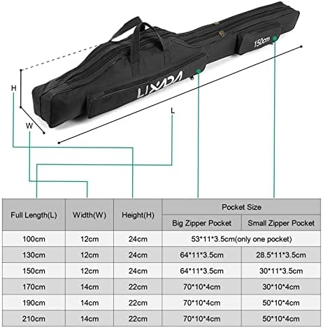 Lixada Fishing Rod Case - Portable Folding Pole and Reel Storage Bag, Gears Organizer - Image 6